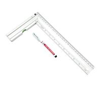 Xpieoyrm 300mm Squadra da Falegname, Quadrato Carpentiere 90° con Pennarello, Righello Quadrato a Forma di L, Righello Doppio Lato in Metallo, per Misurare, Disegnare