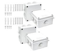 Xpieoyrm 4 Pezzi Scatola di Giunzione Custodia, Scatole di Giunzione Impermeabili IP65, Plastica ABS Scatola Derivazione, Scatola di Giunzione Esterna rettangolare, per comunicazioni elettriche