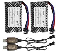 XPJBKC 2 Batterie al Litio Ricaricabili 7,4V 1500mAh con Spina SM-3P - Lunga Durata per Auto RC, Walkie Talkie, Torcia LED, Telecamera e Campanello