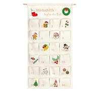 XPJBKC Calendario Avvento da Riempire 2025, 100 x 50 CM Calendario Avvento Riutilizzabile con 24 Tasche, Calendario Natalizio 2025 per Porta Sospesa Decorazione Natalizia