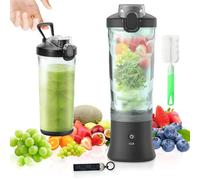 XPJBKC Frullatore Portatile, 600ml Bottiglia Frullatore Portatile, Mini Frullatore Elettrico,Frullatore Piccolo con Coperchio a Tazza e Spazzola,Frullatore Frutta Portatile per Viaggi,Ufficio e Sport