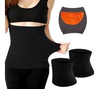 XPJBKC Scaldare I Reni da Donna, 2 Pezzi Scaldaschiena da Donna, Scaldare La Vita Elastica, Scaldare Il Corpo, Scaldare L'anca, Cintura di Protezione della Vita per Donne, Uomini, Bambini, Nero