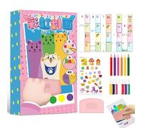 XPJBKC Scratch Art Bambini, Rainbow Scratch Paper, Funny Rainbow Scratch Art con Colori, Matite Acquerellabili, Raschietto, DIY Rainbow Pointillism Scratch Painting per Bambini e Adulti