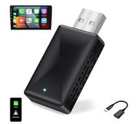 XPJBKC Wireless Carplay Adapter, 2 In 1 Adattatore Carplay Wireless per iQS & Android, Plug And Play, Connessione Stabile Senza Ritardi, per Auto con Carplay Cablato