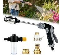 XPJBKCIdropulitrice Portatile per Auto, Pistola a Spruzzo ad Alta Pressione, Pistola per Idropulitrice con Serbatoio Schiuma e 3 Adattatori, P-istola ad Alta Pressione per Auto, cortili e Giardinaggio