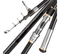 XPJYUA Canna da Pesca Canna da Pesca telescopica 3.9m 4.2m 5.0m Canna da Surf da Viaggio Spinning Power 20-250g Lancio Surfcasting Canna da baitcasting in Carbonio(3.9m)