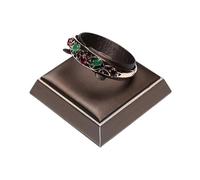 XPJYUA Espositore per collane busto Brown PU Leather Bracelet Pendant Necklace Jewellery Display Counter Stand Holder Bust Ring Earrings Presentation Shelf(Bevel edge bangle 2)