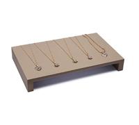 XPJYUA Espositore per collane busto Brown PU Leather Bracelet Pendant Necklace Jewellery Display Counter Stand Holder Bust Ring Earrings Presentation Shelf(Large bench 30cm)