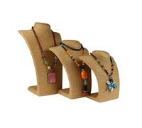 XPJYUA Espositore per collane busto Espositore for collane in corda di canapa, ornamento for il collo con ritratto, espositore for gioielli, vetrina for(Khaki,23cm)