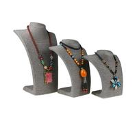 XPJYUA Espositore per collane busto Espositore for collane in corda di canapa, ornamento for il collo con ritratto, espositore for gioielli, vetrina for(Grey,23cm)