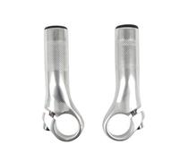 XPKHVZVLQ 1 Paio di Mini Manubri Ausiliari in Corno di Mucca in Lega di Alluminio, Accessori for Manubrio for Bicicletta A Colori Estesi for Mountain Bike(B Silver)