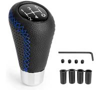 XPKLTXZW Pomelli Leva Cambio Auto per Mitsubishi L200, Universale 5 Marce Manuale Pelle Pomello con 4 Adattatore 8/10/11 12mm Sostituzione Manopola Auto Parti,C/Black Blue Line