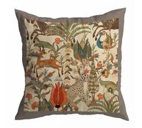 xpkvdsq Federe Cuscini Divano 60x60cm Animali Foresta Retro Federe cuscini in Lino quadrate,cerniera invisibile,Universale Moderno Traspirante Copricuscini Divano per la Decorazione Domestica