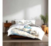 xpkvdsq Set Copripiumino Matrimoniale 220x240cm Foresta Uomo Neve Copri Piumino 3 Pezzi Set,Morbido e Traspirante Primavera Estate Quattro Stagioni durevole,1xCopripiumino+2xfedera 50x75cm