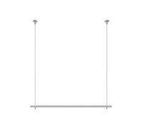 XPLKQXE Appendiabiti da Soffitto Altezza Regolabile, Espositore da Parete in Metallo Semplice Negozio Abbigliamento, Barra Appendiabiti in Metallo Resistente(Silver-1-Tier,80cm/31.5in)