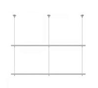 XPLKQXE Appendiabiti da Soffitto Altezza Regolabile, Espositore da Parete in Metallo Semplice Negozio Abbigliamento, Barra Appendiabiti in Metallo Resistente(Silver-2-Tier,180cm/70.9in)