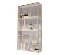 XPLKQXE Schermo in Vetro Temperato Pareti Divisorie Moderne per La Privacy Pannello Divisorio con Ripiani Integrati Vetro Traslucido con Cornice per Divisione degli Spazi(Bianco,40x70cm/15.7x27.6in)