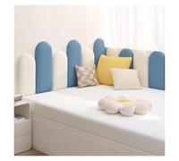 XPLKQXE Testiera Da Letto Spessa 3 Cm, Imbottitura Da Parete Anticollisione 3D, Adesivi Da Parete Di Protezione Decorativi Imbottiti, Camera Da Letto/soggiorno(Blue-A+Pink+Yellow,150x50cm)