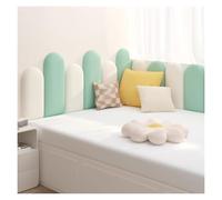 XPLKQXE Testiera Da Letto Spessa 3 Cm, Imbottitura Da Parete Anticollisione 3D, Adesivi Da Parete Di Protezione Decorativi Imbottiti, Camera Da Letto/soggiorno(White+Gray-A+Gray-B,120x50cm)