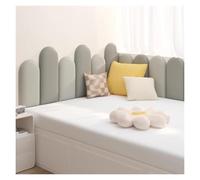 XPLKQXE Testiera Da Letto Spessa 3 Cm, Imbottitura Da Parete Anticollisione 3D, Adesivi Da Parete Di Protezione Decorativi Imbottiti, Camera Da Letto/soggiorno(White+Gray-A+Pink,150x50cm)