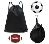 XPOOP 1 Pezzi Rete Porta Palloni e 1 Pezzi Zaino Coulisse, Porta Palloni da Calcio, Borsa a Rete Sportiva, Sacca Sportiva Zainetto, Borsa Coulisse Ideale per Le Lezioni di Educazione Fisica