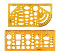 XPOOP 2 Pezzi Cerchiometri per Cerchi e Ovali Geometrico Disegno Righelli Modello di Disegno Geometrico per Scuola Ufficio Edilizia