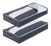 XPOOP 2 Pezzi Contenitore Sottoletto, Contenitori Vestiti, Contenitori Vestiti, Contenitore Sottoletto, Scatole per Vestiti per Vestiti Sotto Il Letto con Finestra Trasparente, Manico