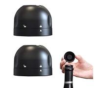 XPOOP 2 Pezzi Tappo Vino,Silicone Sottovuoto Tappo Per Bottiglia Di Vino,Nero Champagne Tappo Vino Applica a Preservare Birra Champagne Bevanda Alcolica
