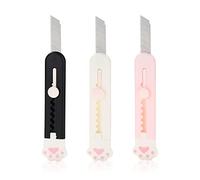 XPOOP 3 Pezzi Tagliaparte, Mini Taglierino Tascabile, Box Cutter, Mini Utility Lama Retrattile, Coltello Ufficio Taglierina, Mini Coltelli Multiuso Taglierino, Coltello Portatile Retrattile