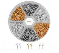 XPOOP 600 Pezzi Mini vite Occhio Chiodo Gancio Filo Anello Mini Ferro Piccola vite Occhio vite Occhio di Pecora Chiodo Usato per Appendere Gioielli per fare Artigianato fai da te (3 Colori Misti)