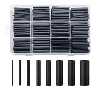 XPOOP 650 Pezzi Kit Guaine Termorestringenti, Tubi termorestringenti isolati, Tubi Termorestringenti Impermeabili, Per Cavi di Saldatura (8 Taglia, Nero)
