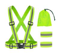 XPOOP Gilet di Sicurezza, Giubbetto Catarifrangenti, Gilet Catarifrangente, Gilet Catarifrangenti Alta Visibilit, Regolabile Gilet Antinfortunistici con 2 Nastri Riflettenti e 1 Borsa