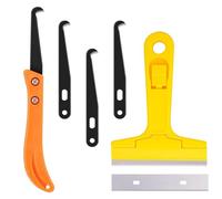 XPOOP Raschietto Kit per Fughe Piastrelle, Grout Remover Strumento, Rimuovi Silicone, Strumento Sigillante Kit di Rimozione del Silicone Stucco Sigillante con 6 Lame in Acciaio