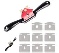 XPOOP Spokeshave Regolabile, 9 Pollici / 210 mm di Utensile da Taglio per Raggi Regolabili a Taglio Piatto, Utensile Manuale a Doppia Vite, 8 Lame di Ricambio Incluse