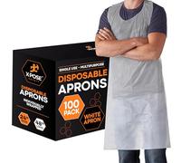 xpose safety Grembiuli monouso bianchi Poly 1 scatola (100 conteggio)