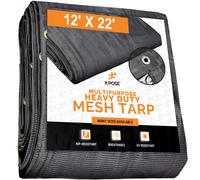 Xpose Safety Telo in rete resistente - 12 x 22 - Copertura protettiva nera multiuso con flusso d'aria - Utilizzo per ancoraggi, recinzioni ombreg