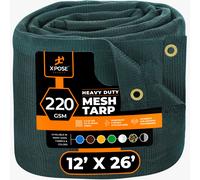 Xpose Safety Telone in rete verde resistente 12' x 26' Telo parasole con protezione solare al 70% con occhielli per recinzione da giardino, scher