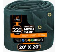 Xpose Safety Telone in rete verde resistente 20' x 20' Telo parasole al 70% con occhielli per recinzione da giardino, schermo per la privacy, tet