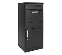 XPOtool Cassetta postale per pacchi nera 500 x 370 x 1120 mm Portapacchi con serratura