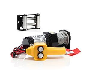 XPOtool Set Argano elettrico 907kg 12V con fune d'acciaio 12,5m 1CV e guida a rulli da 907-1587kg