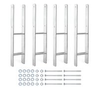 XPOtool Supporto per pali zincato a caldo 4 pezzi 81x600 mm Ancoraggio a H