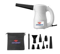 XPOWER Electric Air Duster for Dusting Drying Inflating Blowing Car Detailing Computer Leaf Blowing (Bianco, A-2S)