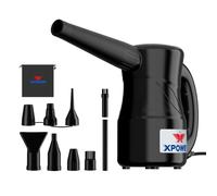 XPOWER Spazzola Elettrica per Polvere, Asciugatura, Gonfiaggio e Soffio per Pulizia Auto, Computer e Foglie (Nero, A-2S)
