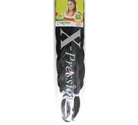 XPRESSION Lagos Braid - Extension pre-tirate per capelli (91 cm e 111 cm), colore nero 1B (Natural Black)