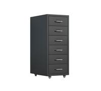 XPSHP25112 Armadietti per ufficio in acciaio laminato a freddo ispessito, cassettiera a 6 strati di grande capacità, armadietto multifunzionale per l'organizzazione dei dati (nero)