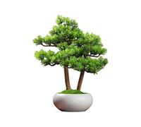 XPSHP25112 Artificiali Ornamenti Bonsai di Pino Accogliente Simulato Bonsai Artificiale Decorazioni for Piante da Tavolo Piccole Piante Verdi(Bianco)