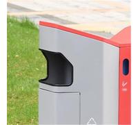 XPSHP25112 Giardino Patio Parco Veranda Bidone della spazzatura doppio in metallo Creativity, cestino della spazzatura for aree pubbliche commerciali in acciaio zincato