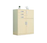 XPSHP25112 Raccoglitori da ufficio, raccoglitore da ufficio, multifunzione, con serratura, armadio a tre cassetti, grande capacità, 1 contenitore per la casa in ferro (Beige)