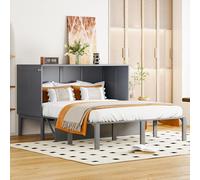 XPSSJMU Letto a scomparsa 140x200 cm, letto a scomparsa con rete a doghe, letto pieghevole a scomparsa, letto a scomparsa verticale con rete a doghe, grigio