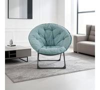 XPSSJMU Sedia pieghevole in lana di pecora, pieghevole, morbida, per camera da letto, dormitori, appartamenti, aree relax, giardini e cortili, blu